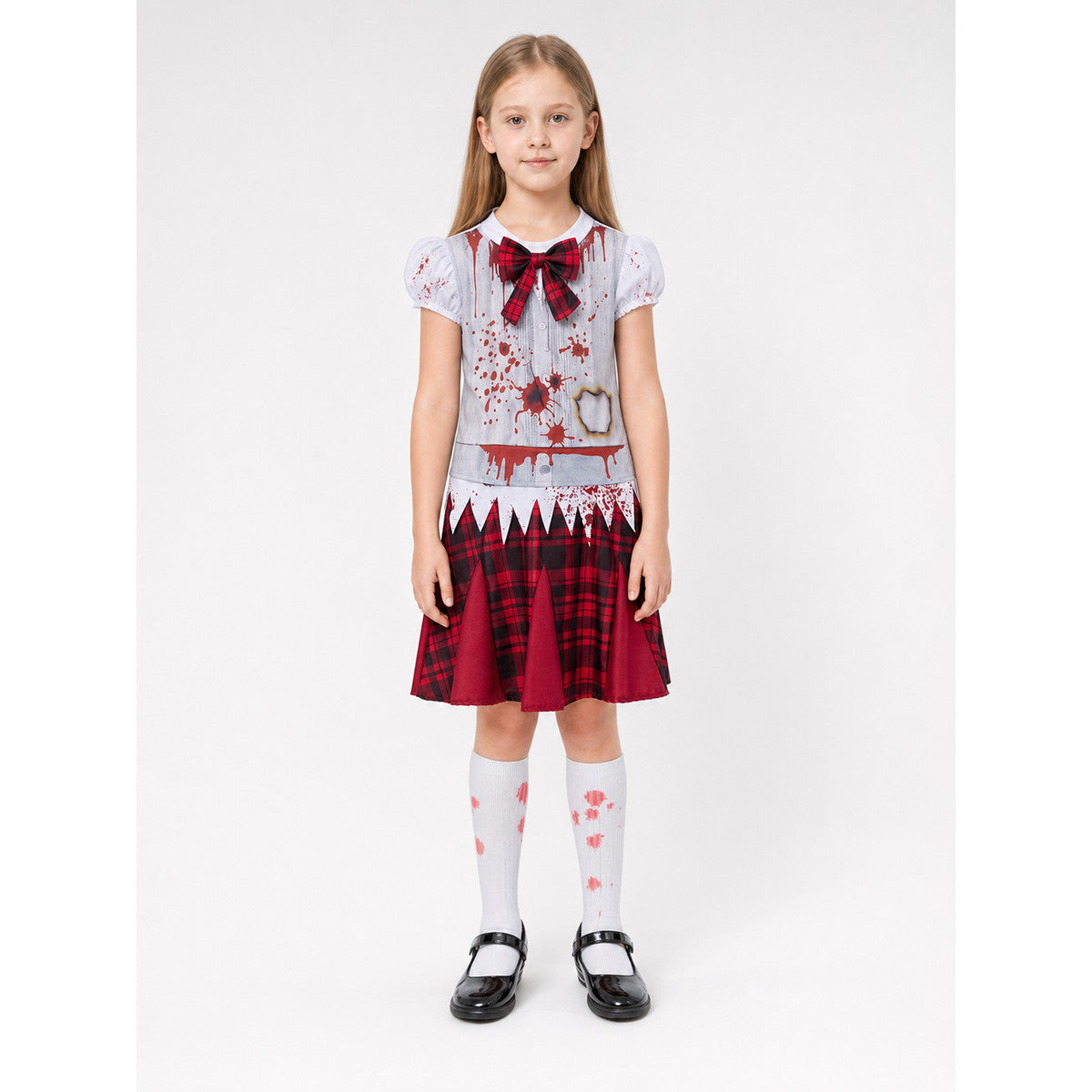 Zombie costume: top, skirt, and bow tie