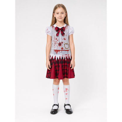 Zombie costume: top, skirt, and bow tie