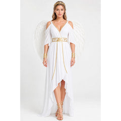 White Greek Goddess Costume with Wings and Tiara