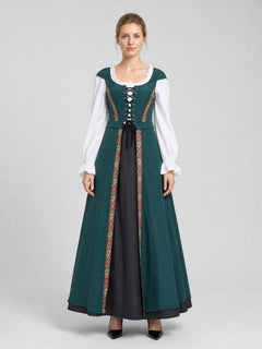 Medieval Halloween Costume with Ethnic Pattern