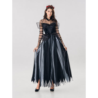 Gothic Witch Costume Dress with Full Skirt