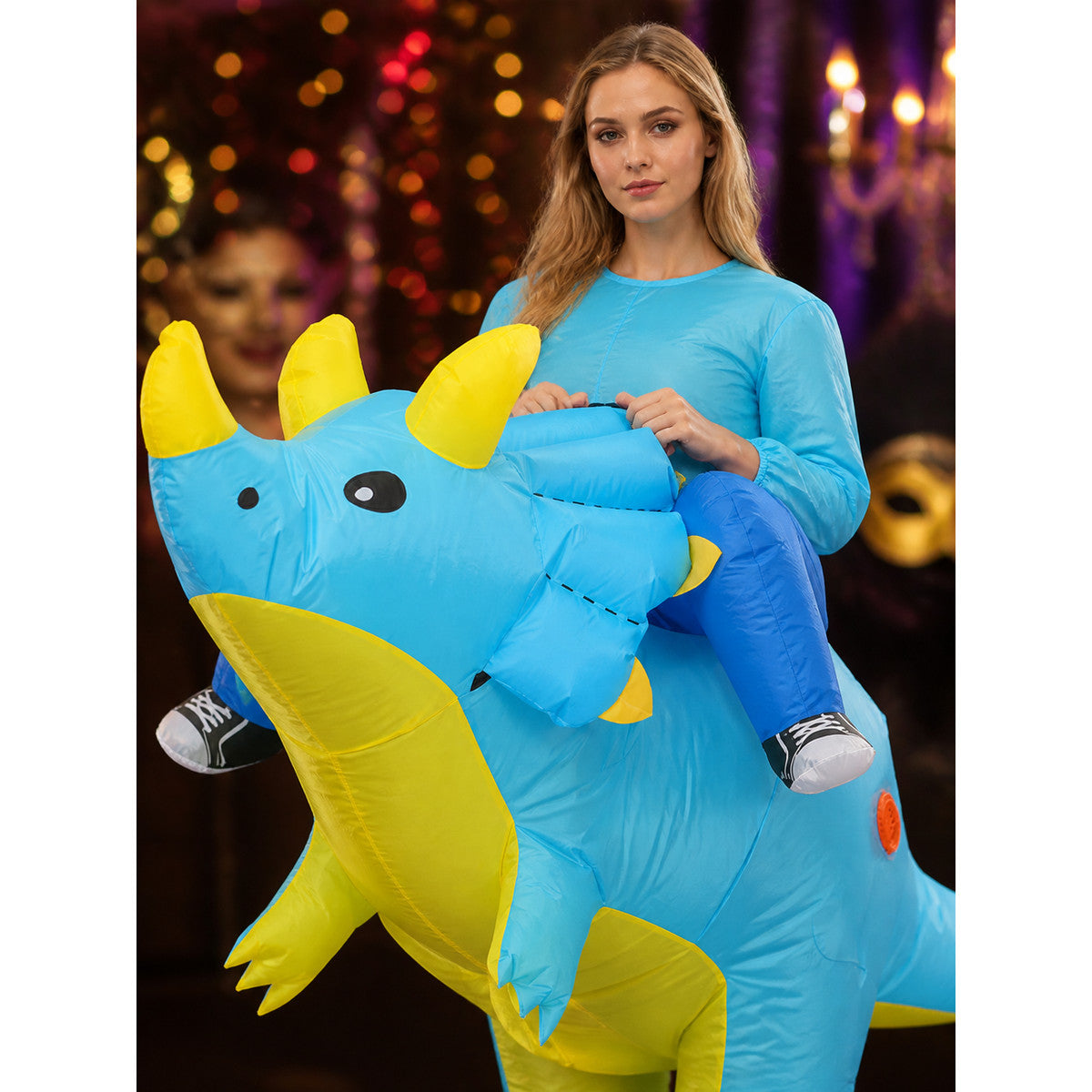 Unisex Inflatable Dinosaur Costume, Ride-On Halloween Funny Outfit