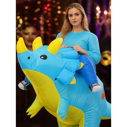 Unisex Inflatable Dinosaur Costume, Ride-On Halloween Funny Outfit