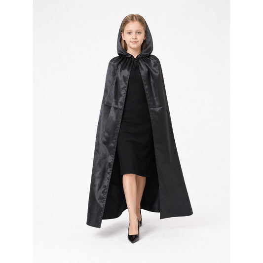 Black Hooded Carnival Cloak for Cosplay