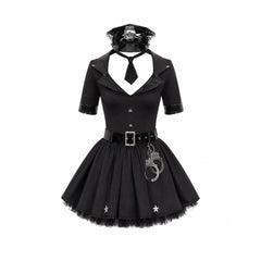 Police Costume with Hat, Belt, and Handcuffs