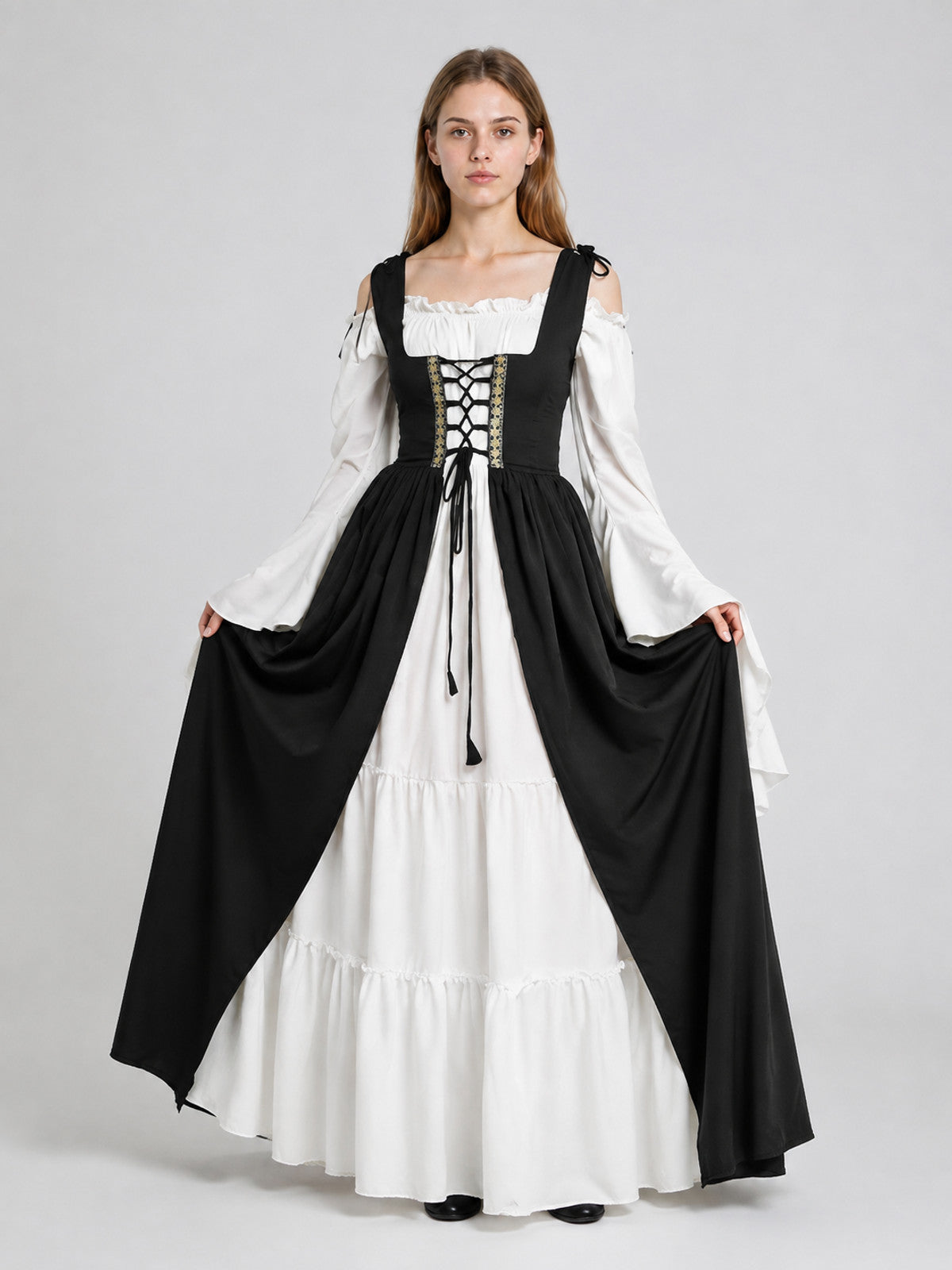 Medieval Costume Dress with Lacing on-model view