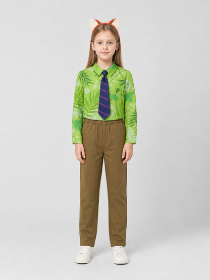 Kids' Nick the Fox Costume with Shirt and Pants on-model view