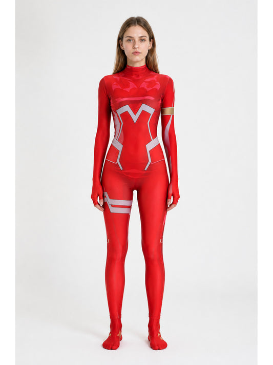 Red Tight-Fitting Spider-Man Jumpsuit main product view