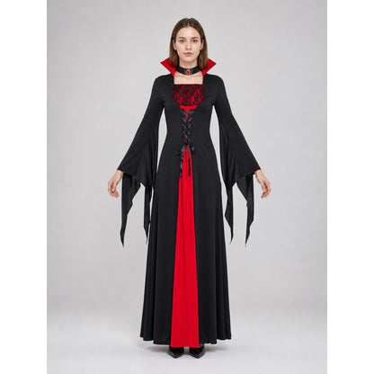 Vampire Costume: Long Black and Red Dress