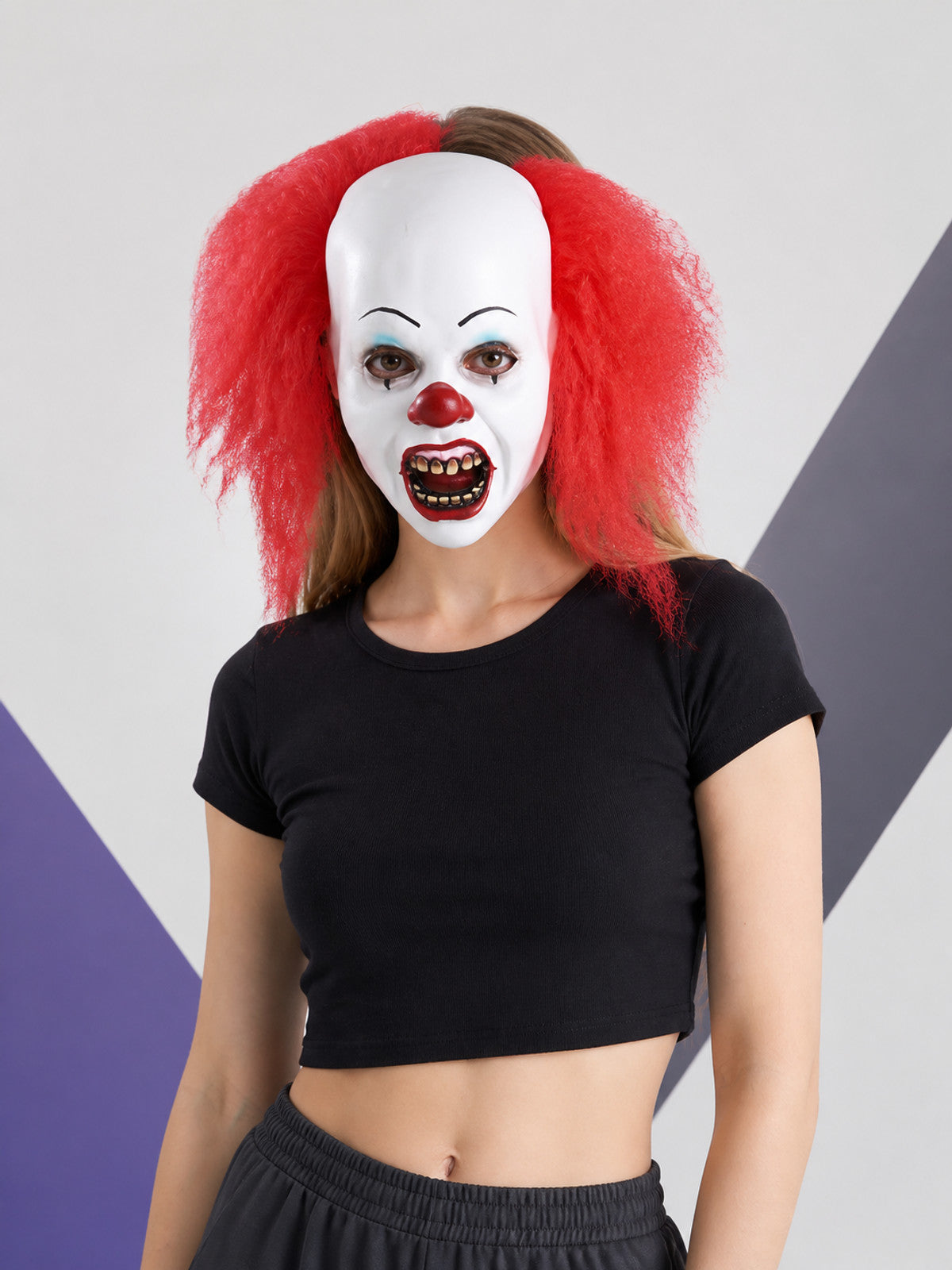 White Scary Clown Carnival Mask for Halloween
