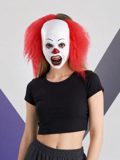 White Scary Clown Carnival Mask for Halloween
