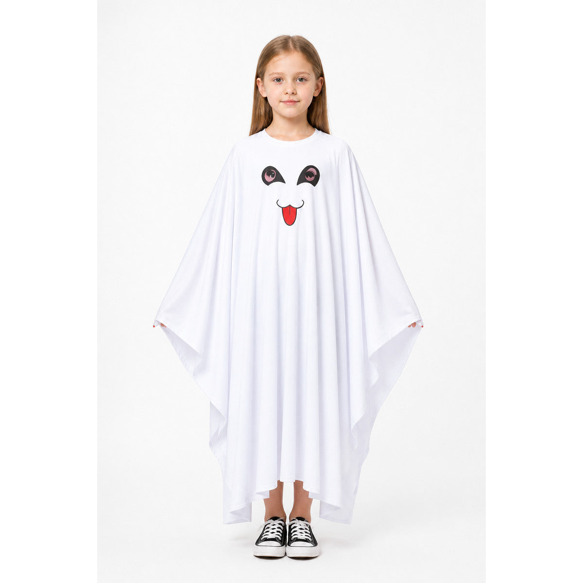 White Ghost Cape with Face for Halloween main product view