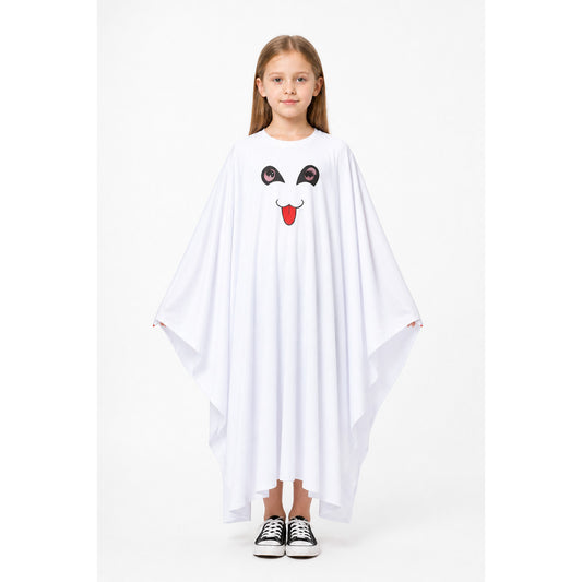 White Ghost Cape with Face for Halloween main product view