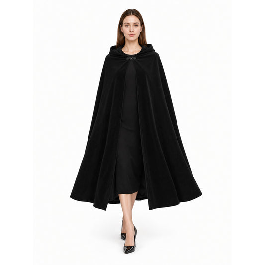 Black costume cloak with a large hood