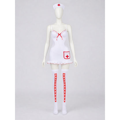 Medical Uniform with Red Cross and Ruffles front view