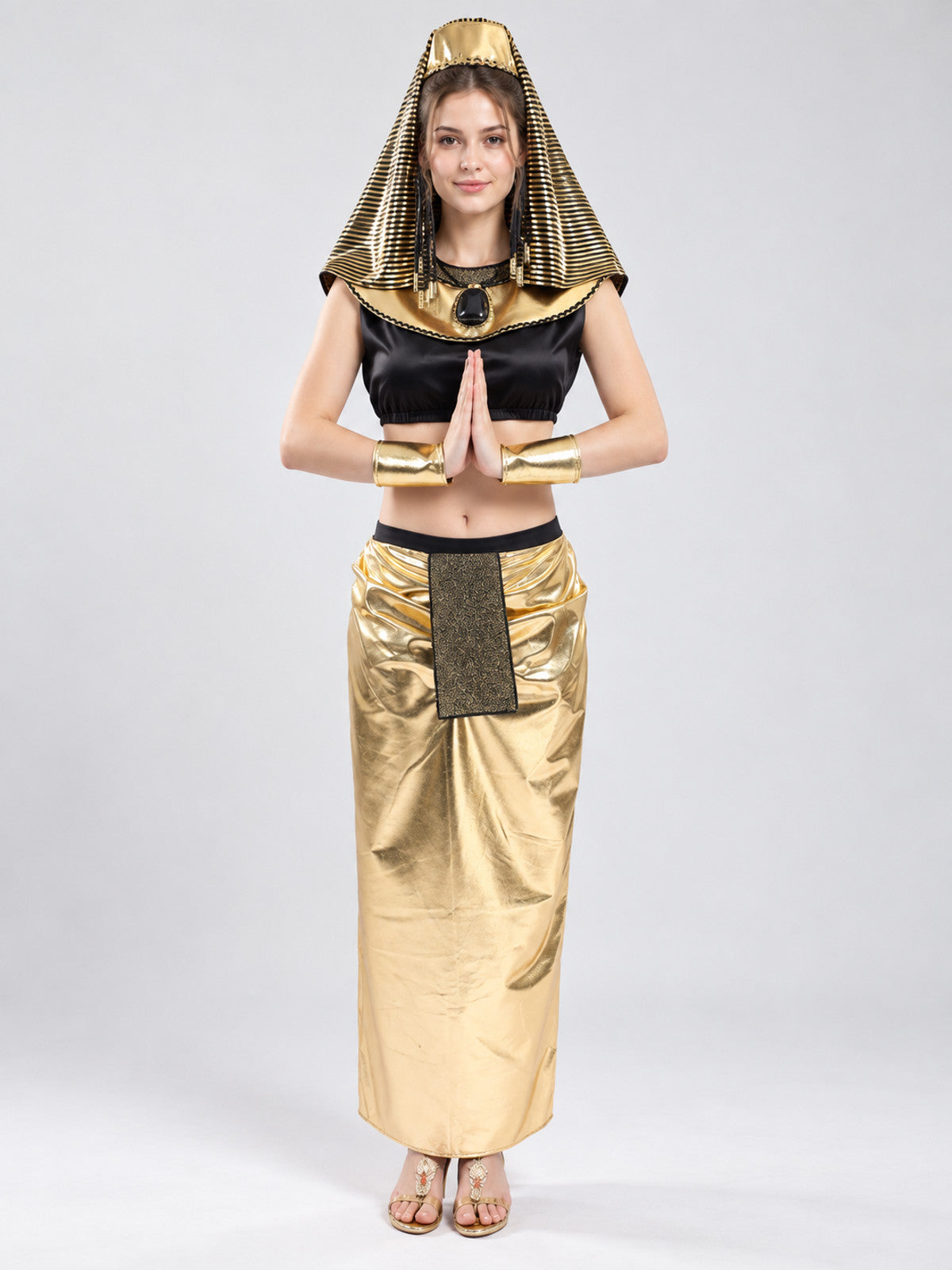 Egyptian-style carnival costume, black and gold