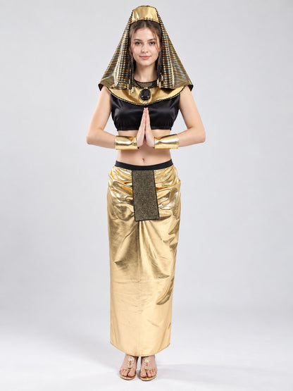 Egyptian-style carnival costume, black and gold