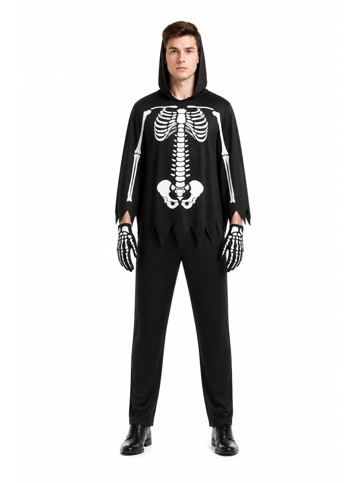 Skeleton Costume Jumpsuit with Hood for Carnival and Cosplay main product view