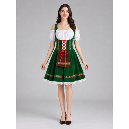 German Folk Costume with Floral Ribbons front view