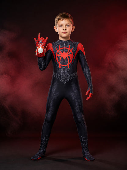 Boys' Miles Spider-Man Bodysuit Costume with Mask and Web Shooter main product view
