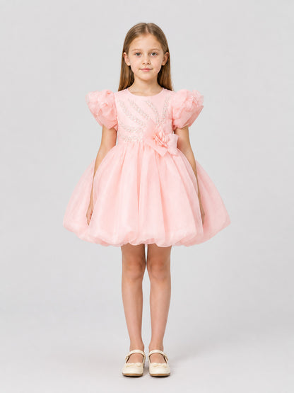 Full Dress with Layered Skirt and Sequins on-model view