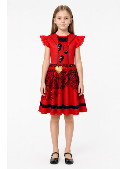 Children's Red Queen Costume Dress for Halloween