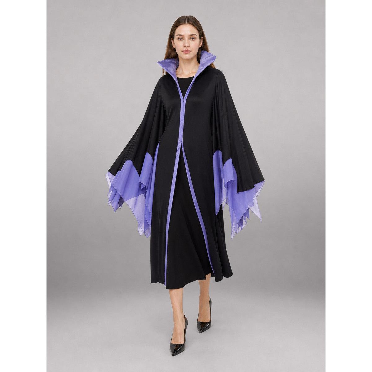 Black Witch Cosplay Carnival Cloak front view