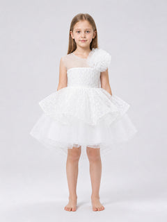 Children's Tulle Dress with Full Skirt and Flower