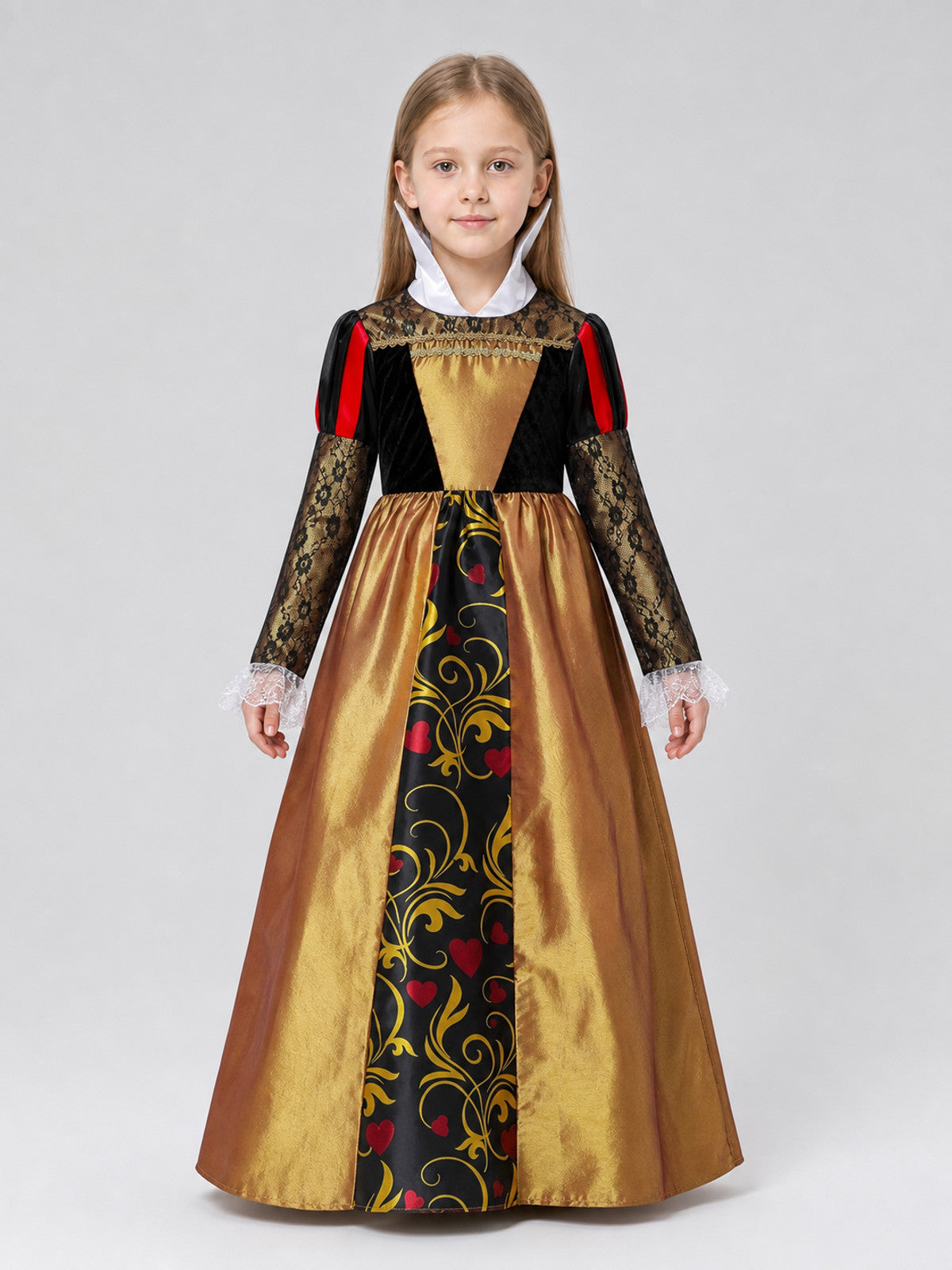 Princess Costume Dress with Crown for Halloween front view