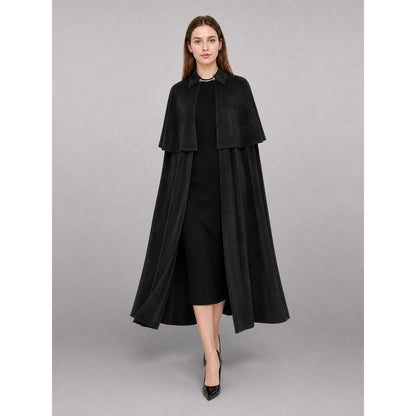 Black Gothic-Style Carnival Cloak front view