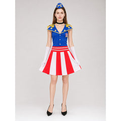 Stage Dress with Sailor Collar and Decorative Details