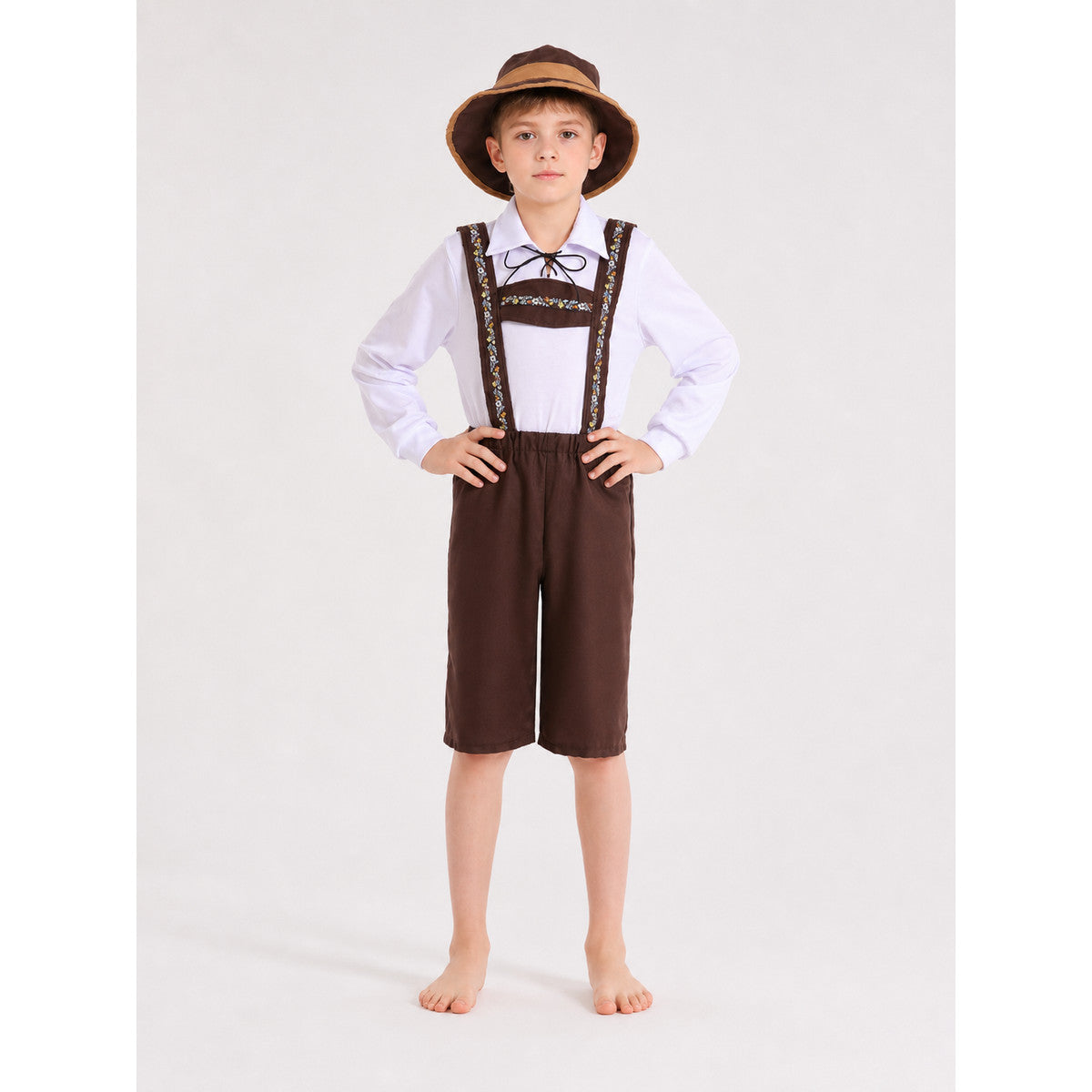 Children’s carnival costume in Alpine style on-model view