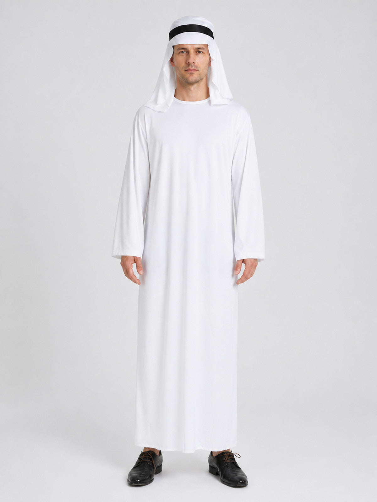 White Long Robe for Cosplay, Carnival, and Halloween on-model view