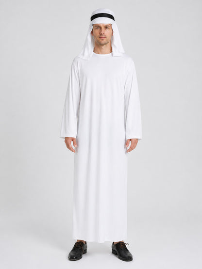 White Long Robe for Cosplay, Carnival, and Halloween on-model view