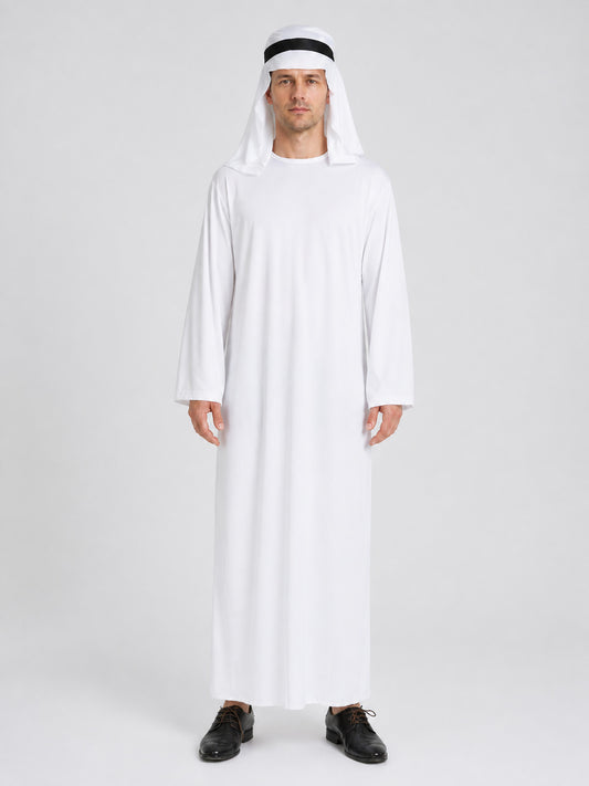 White Long Robe for Cosplay, Carnival, and Halloween on-model view