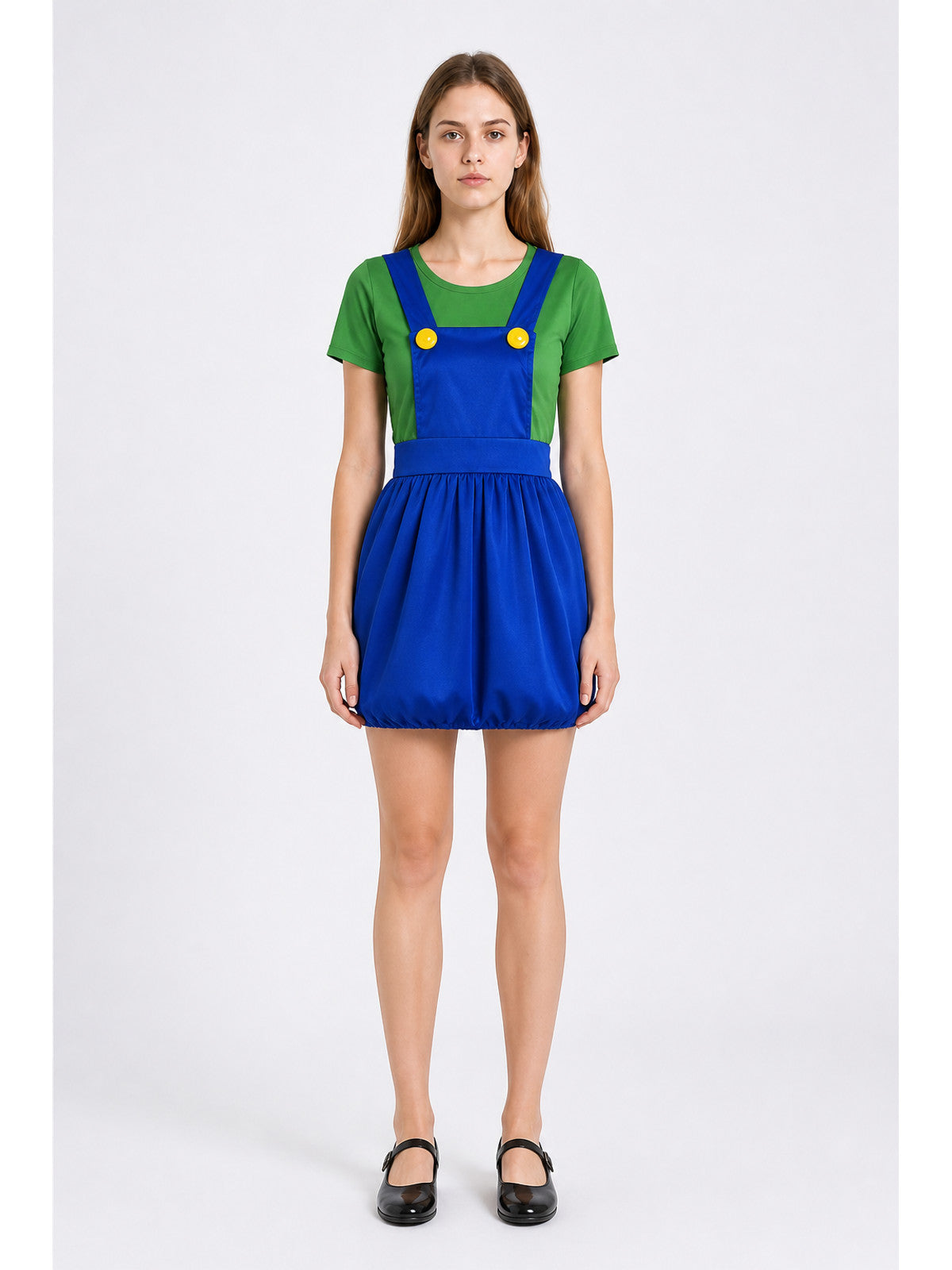 Cosplay jumpsuit costume with a full skirt main product view