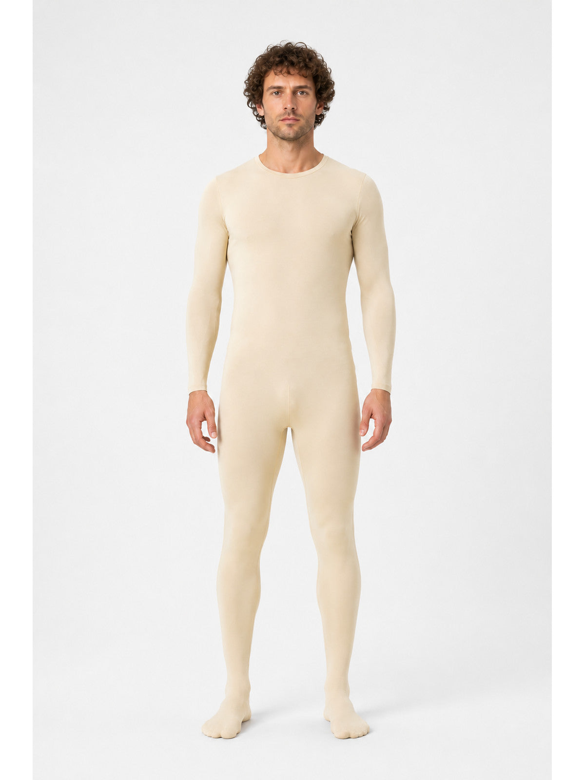 Fitted Zentai jumpsuit with covered feet main product view