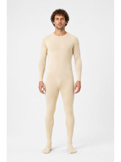 Fitted Zentai jumpsuit with covered feet main product view