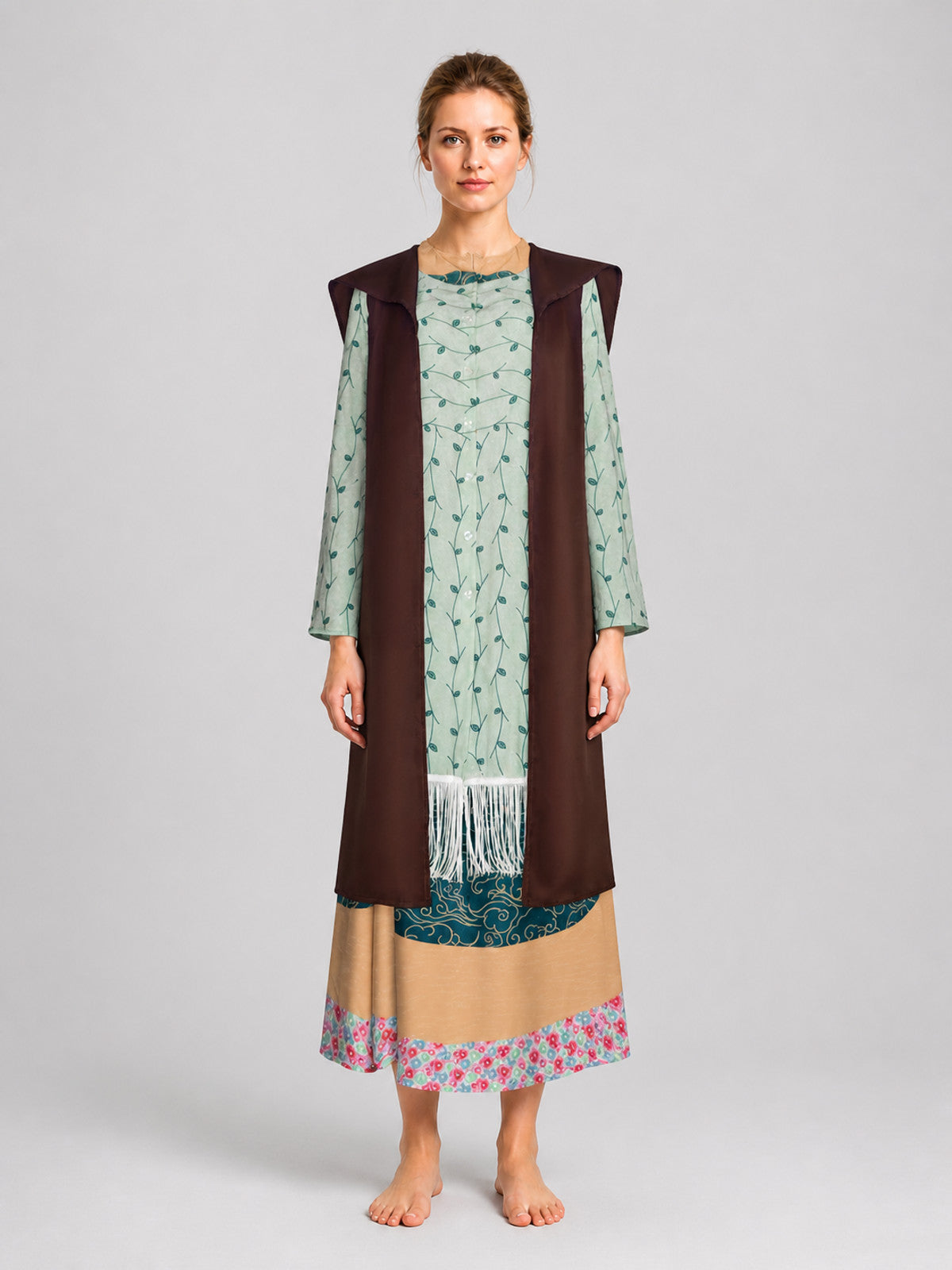 Sybill Trelawney Fringe Costume Dress for Halloween on-model view