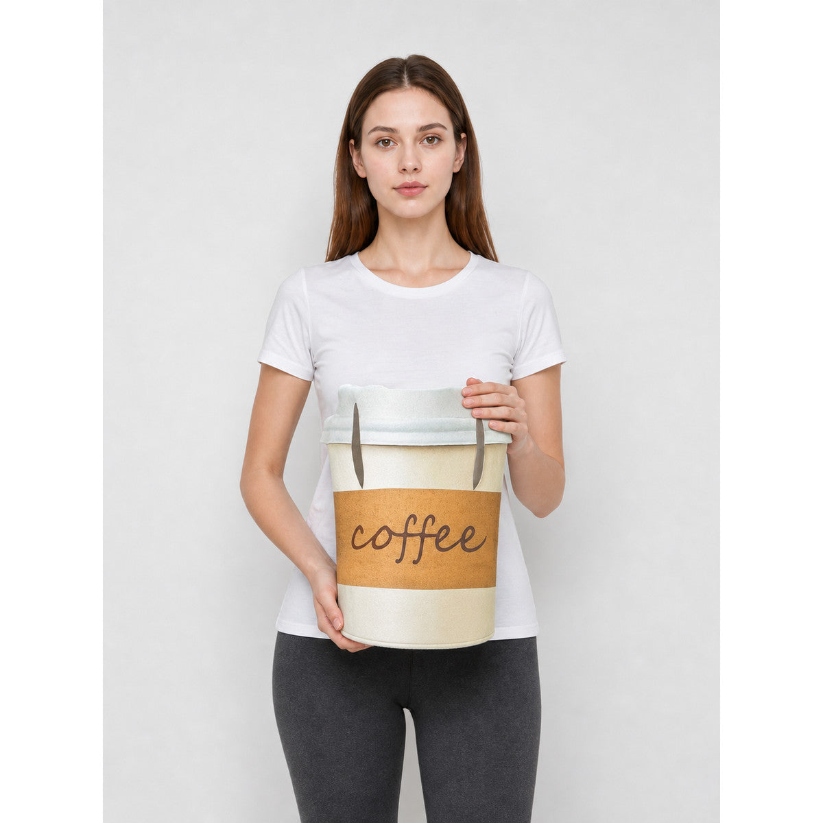 Coffee Cup Costume for Halloween and Parties on-model view