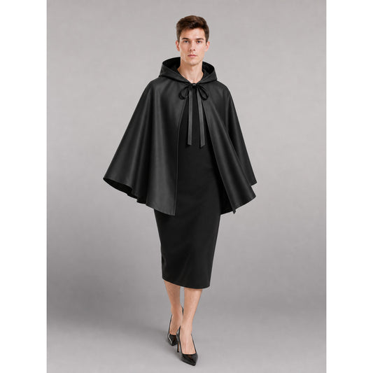 Black Hooded Carnival Cloak for Cosplay