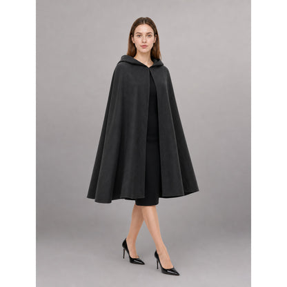 Long Black Carnival Cloak with Hood