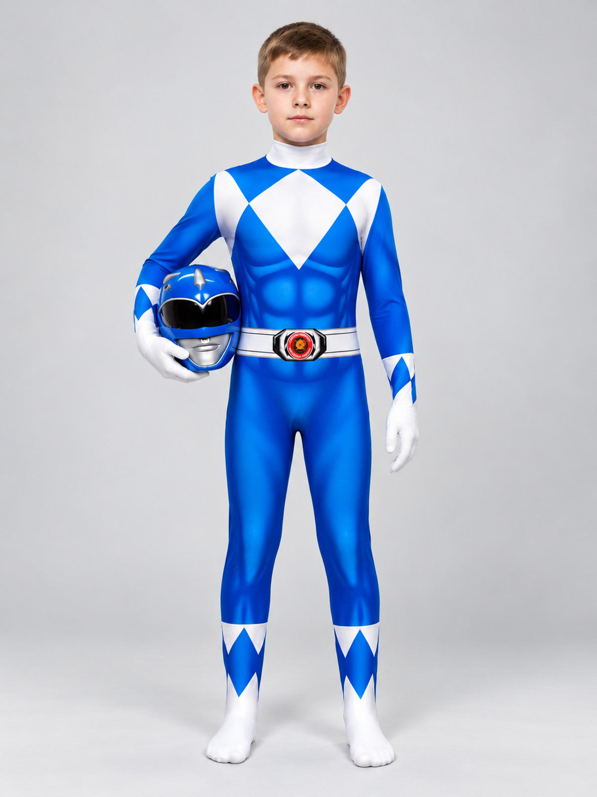 Blue Cosplay Costume Jumpsuit with White Inserts