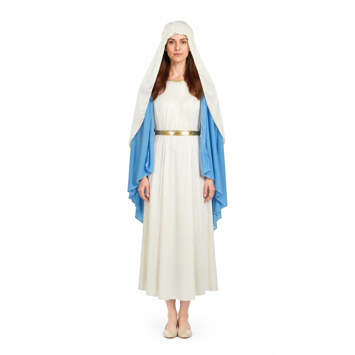Hooded Robe with a Blue Cape and Gold Belt main product view