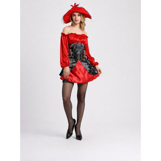 Pirate Halloween costume with dress and hat