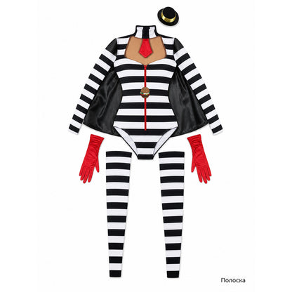 Halloween Clown Costume with Cape key feature callout view
