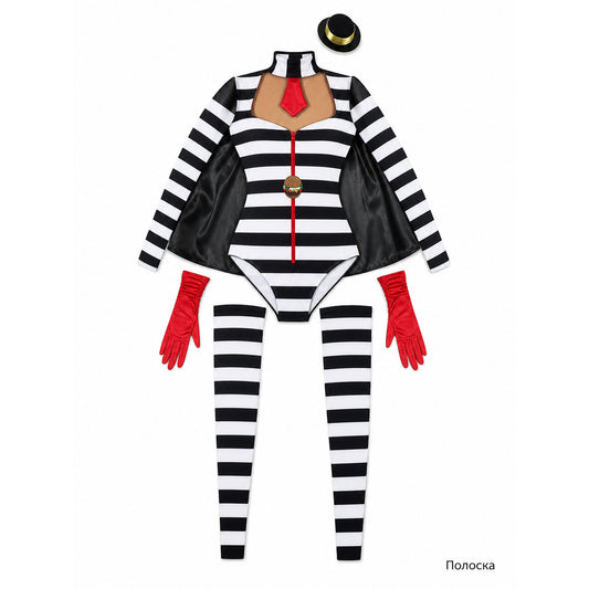 Halloween Clown Costume with Cape key feature callout view