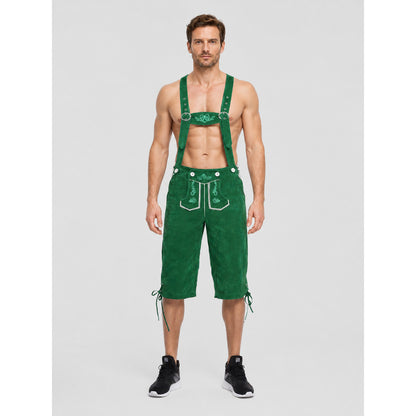 Oktoberfest Overalls with Embroidery and Drawstrings on-model view