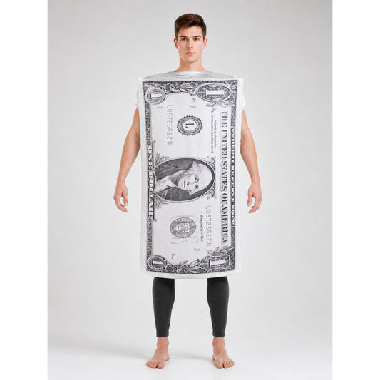 Carnival Costume Tunic with Dollar Bill Print
