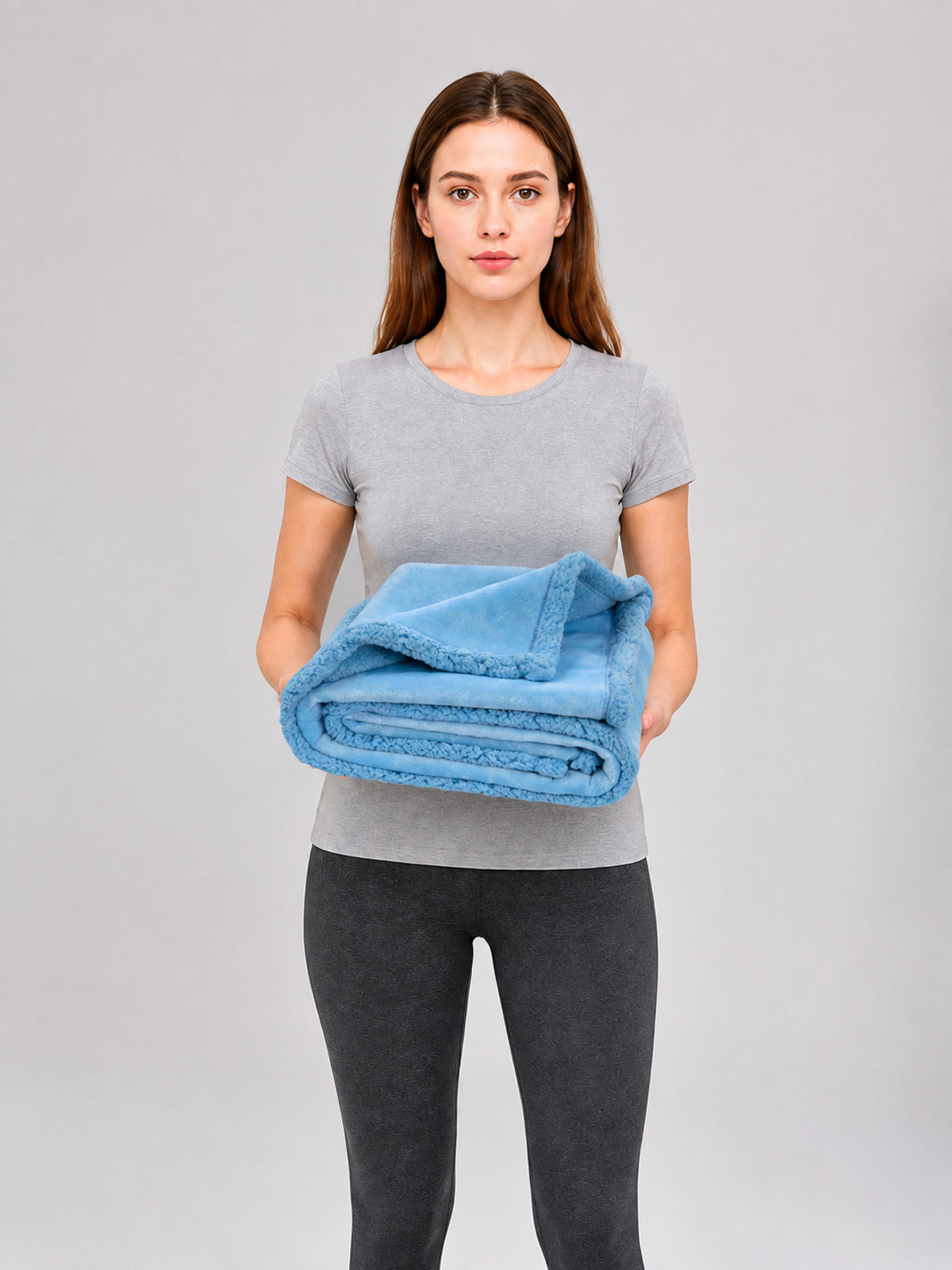Reversible Plush Pet Blanket on-model view